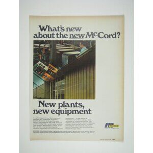 McCord Ad What's New New Plants New Equipment 1960s Vintage ADVERT Print Ad